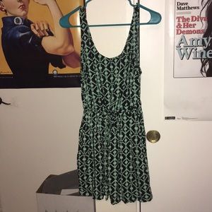 Green & black patterned dress
